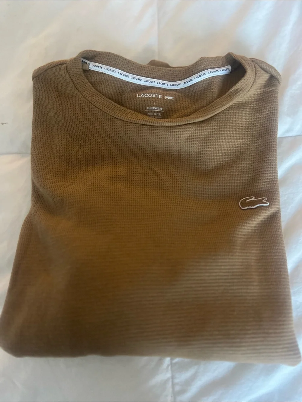 Lacoste Boy’s Crewneck Sweater in Mustard Brown